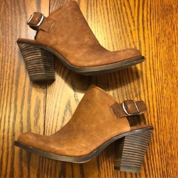 Lucky Brand Stacked Heel Slingback Booties Size 8.5 - Picture 1 of 8